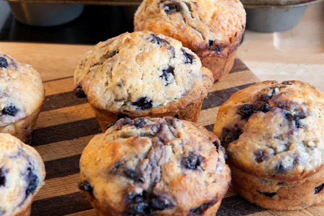 Blueberry, banana and chocolate muffins