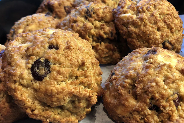 Biscuits avoine chocolat blanc et canneberges