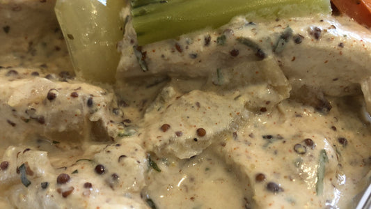 Poulet sauce yogourt aux deux moutardes